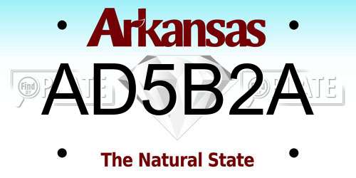 AD5B2A Arkansas License Plate