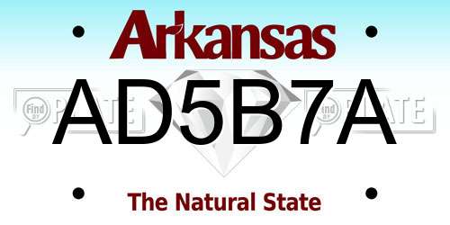 AD5B7A Arkansas License Plate