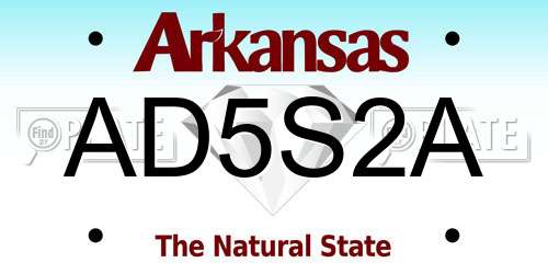 AD5S2A Arkansas License Plate