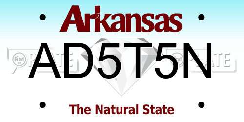 AD5T5N Arkansas License Plate