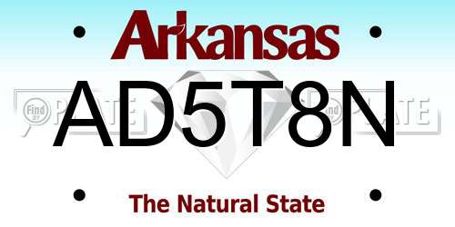 AD5T8N Arkansas License Plate