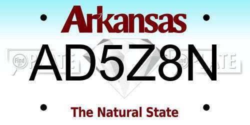 AD5Z8N Arkansas License Plate