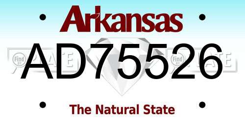 AD75526 Arkansas License Plate