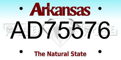 AD75576 Arkansas License Plate