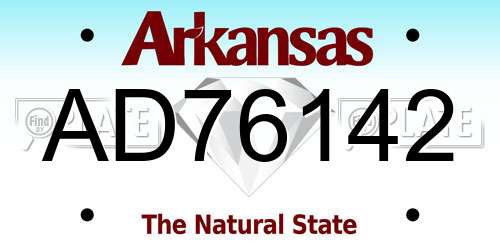 AD76142 Arkansas License Plate