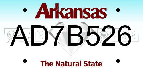 AD7B526 Arkansas License Plate