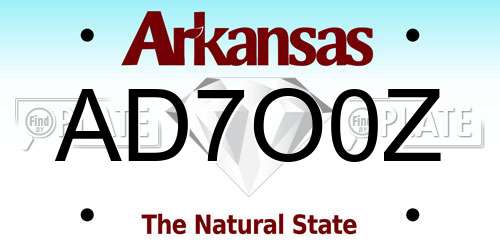 AD7O0Z Arkansas License Plate