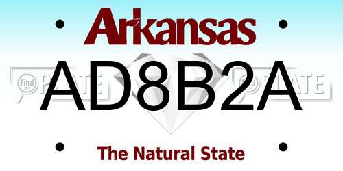 AD8B2A Arkansas License Plate