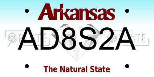 AD8S2A Arkansas License Plate
