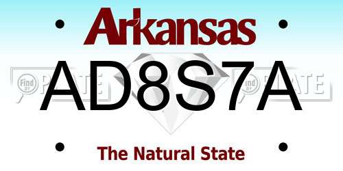 AD8S7A Arkansas License Plate