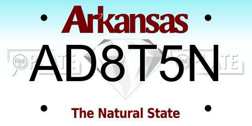 AD8T5N Arkansas License Plate