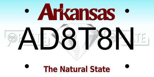 AD8T8N Arkansas License Plate
