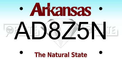 AD8Z5N Arkansas License Plate