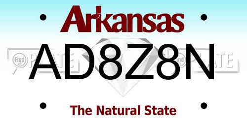 AD8Z8N Arkansas License Plate