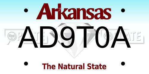 AD9T0A Arkansas License Plate