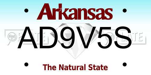 AD9V5S Arkansas License Plate