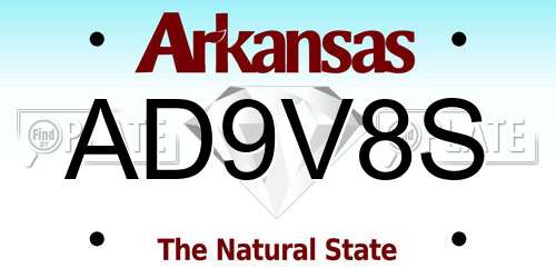 AD9V8S Arkansas License Plate