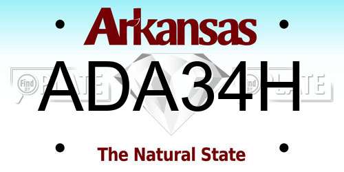 ADA34H Arkansas License Plate