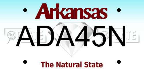 ADA45N Arkansas License Plate