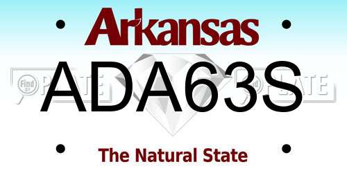 ADA63S Arkansas License Plate