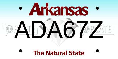 ADA67Z Arkansas License Plate