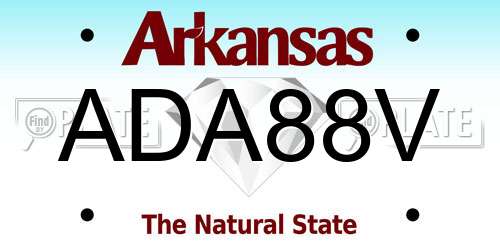 ADA88V Arkansas License Plate