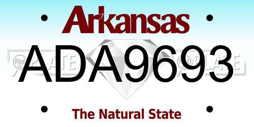 ADA9693 Arkansas License Plate