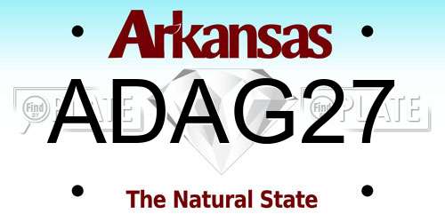 ADAG27 Arkansas License Plate