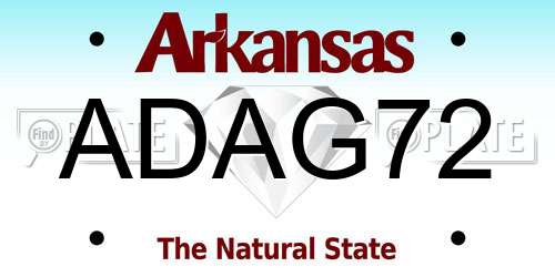 ADAG72 Arkansas License Plate