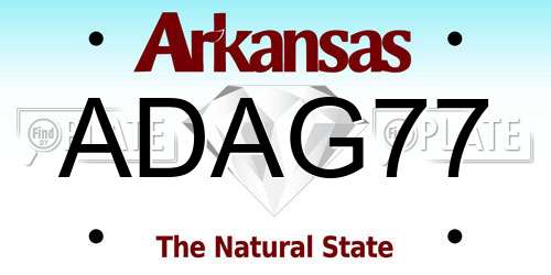 ADAG77 Arkansas License Plate