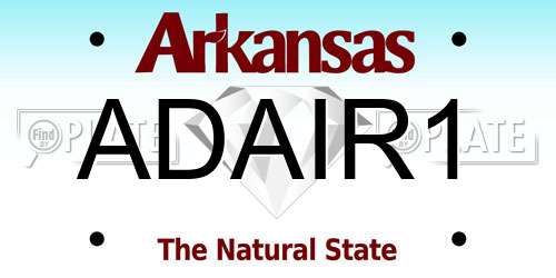 ADAIR1 Arkansas License Plate
