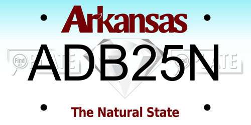 ADB25N Arkansas License Plate