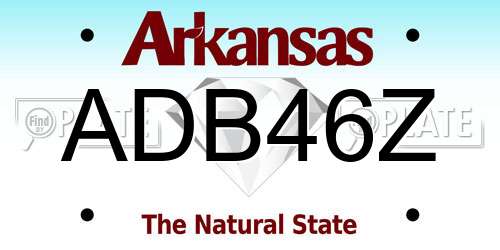 ADB46Z Arkansas License Plate