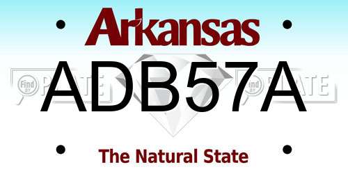 ADB57A Arkansas License Plate