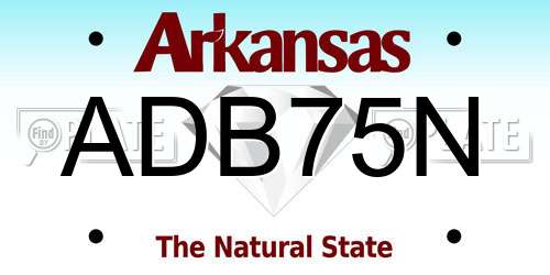 ADB75N Arkansas License Plate