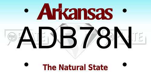 ADB78N Arkansas License Plate