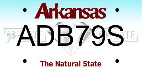 ADB79S Arkansas License Plate