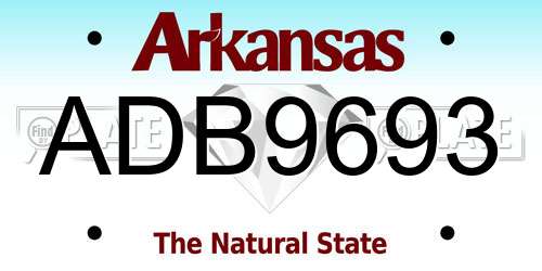 ADB9693 Arkansas License Plate