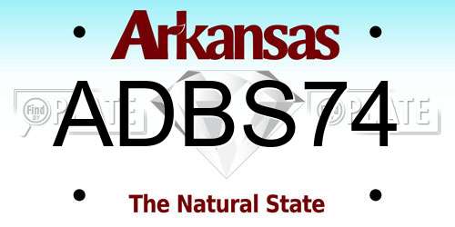 ADBS74 Arkansas License Plate