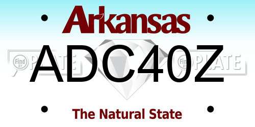 ADC40Z Arkansas License Plate