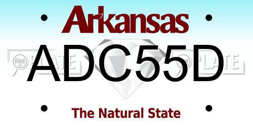 ADC55D Arkansas License Plate