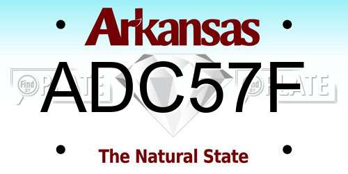 ADC57F Arkansas License Plate