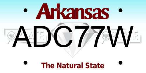 ADC77W Arkansas License Plate