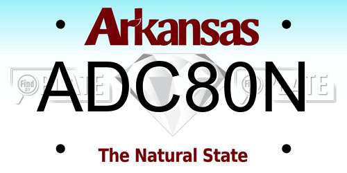 ADC80N Arkansas License Plate