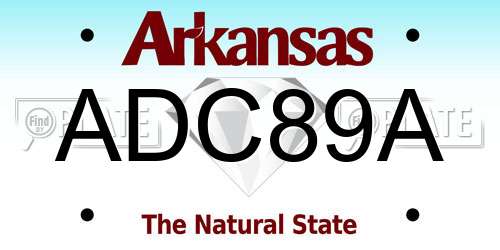 ADC89A Arkansas License Plate