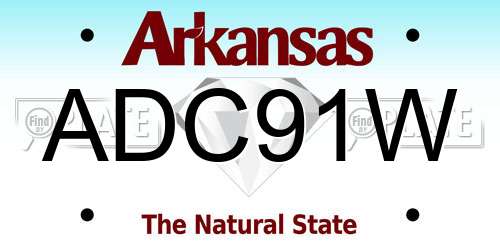 ADC91W Arkansas License Plate