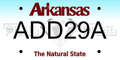 ADD29A Arkansas License Plate