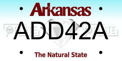 ADD42A Arkansas License Plate