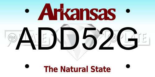 ADD52G Arkansas License Plate