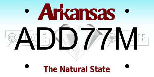 ADD77M Arkansas License Plate